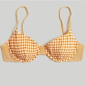 NWT Madewell Bikini Set - Orange Checkered Underwire High Rise Bikini